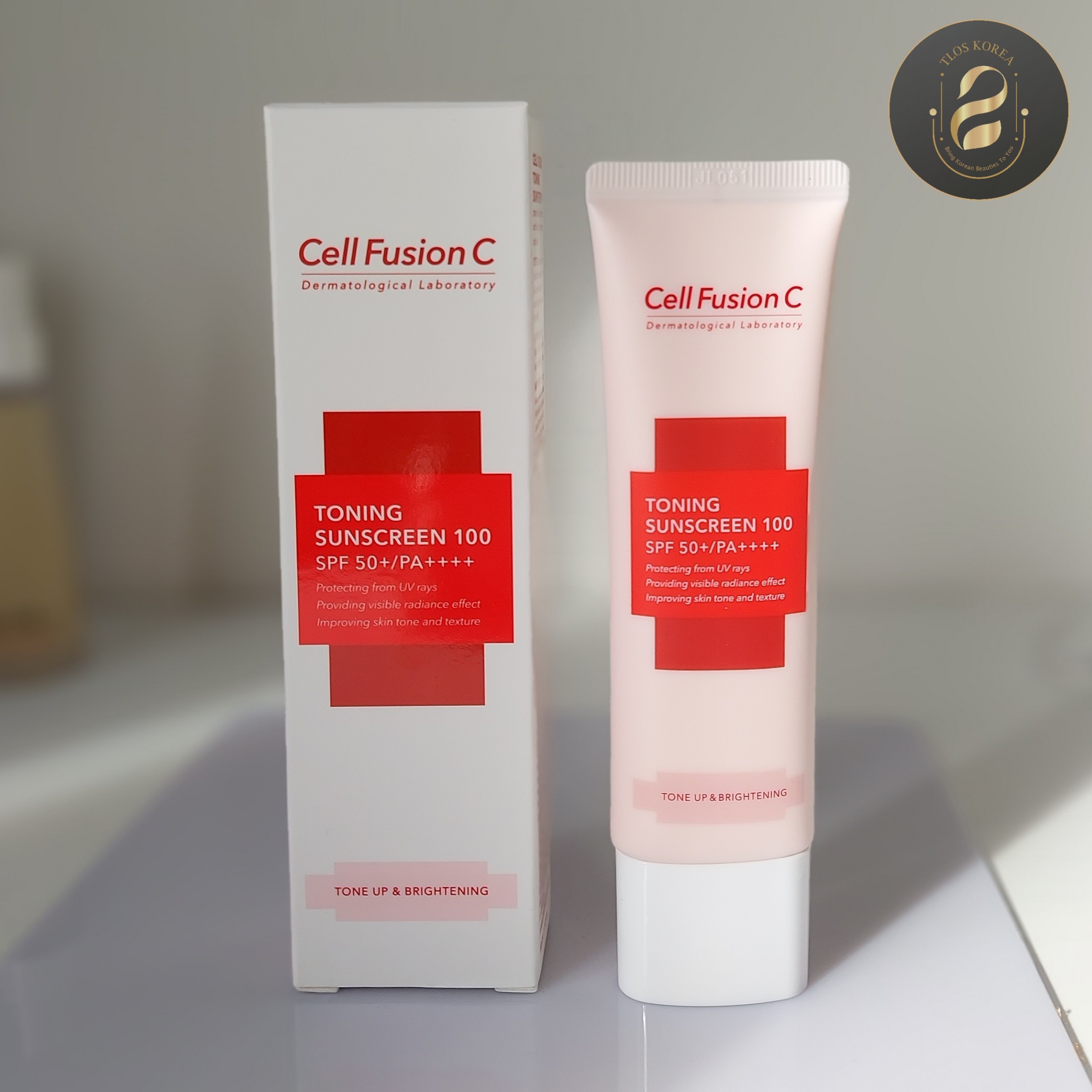 Tuýp Kem Chống Nắng Nâng Tone Cell Fusion C Toning Hồng Sunscreen Spf50+/Pa+++ 50Ml