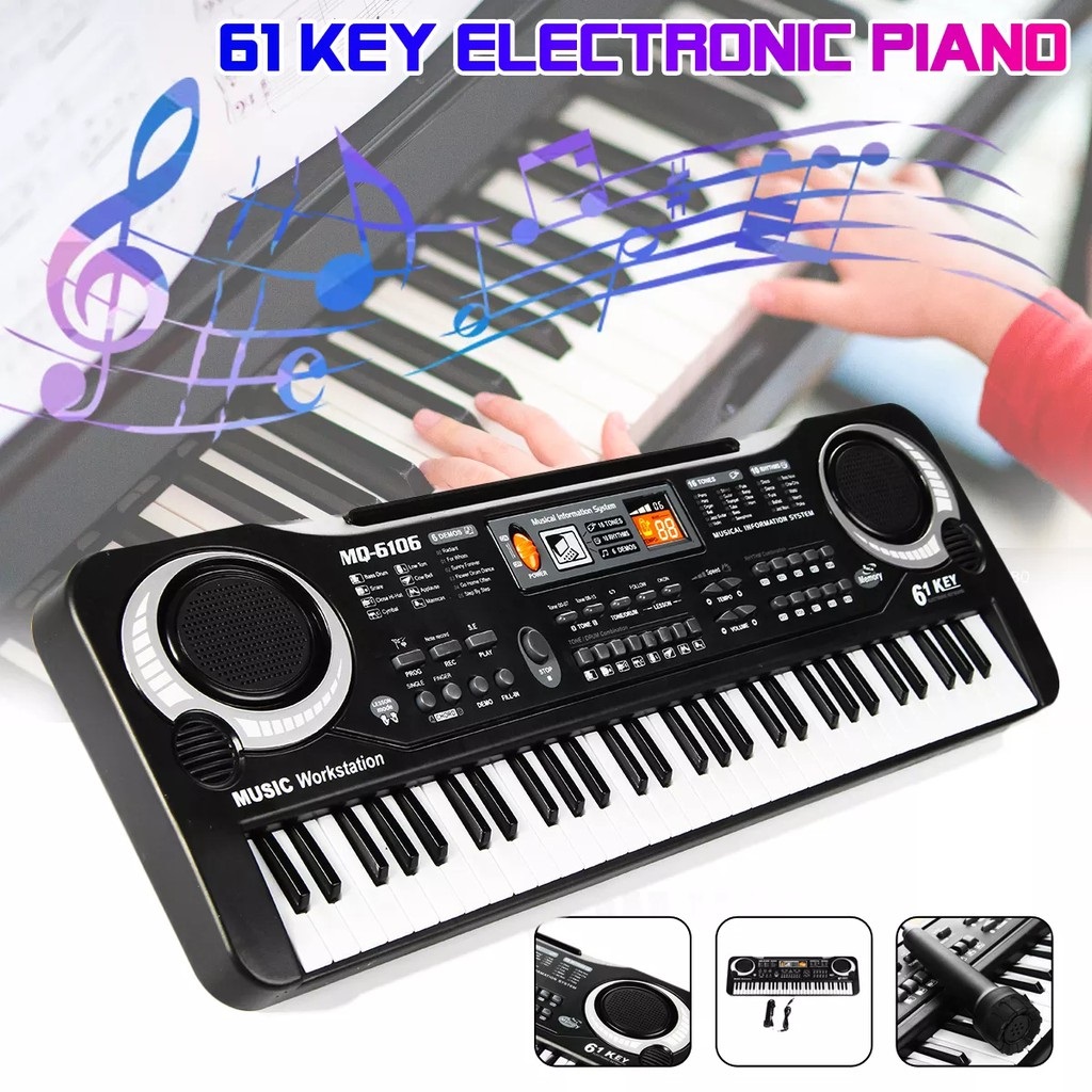 [HCM]Đàn Piano 61 Phím Tặng kèm Micro Hát - Bé Học Đàn Tại Nhà Phát Triển Tay Trí Não Thuộc Bàn Phím - Đàn Organ Cho Người Lớn Và Trẻ Em - Đàn Kỹ Thuật Số Âm Cực Hay- Bh 12 Tháng