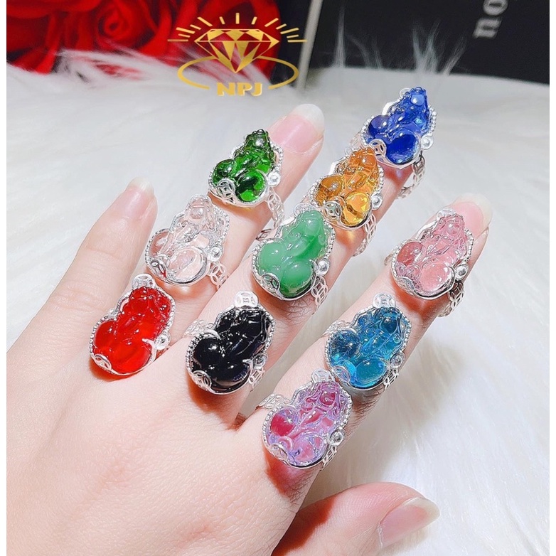 Nhẫn tỳ hưu kim tiền đủ màu bản mệnh, tài lộc_Bạc NPj