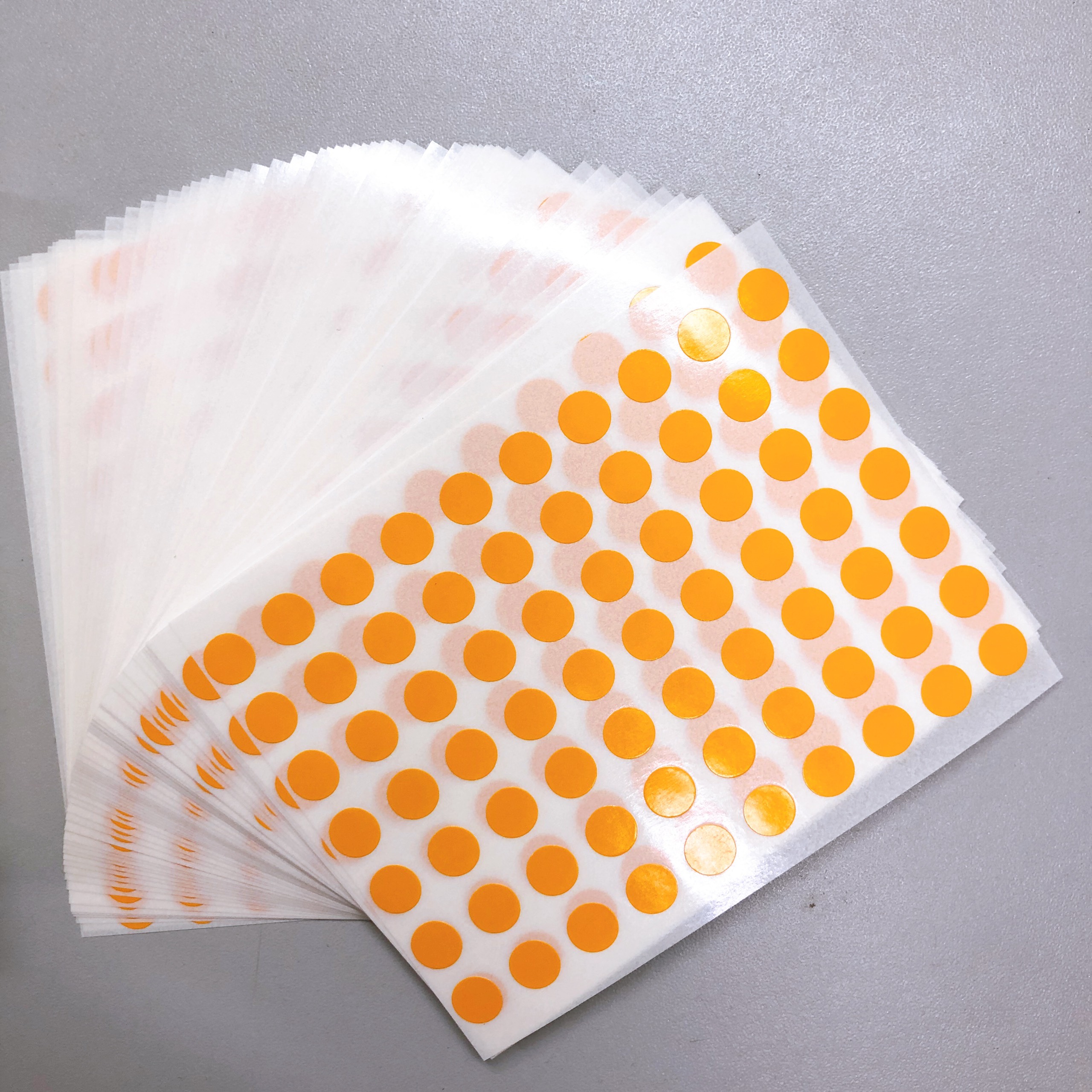 Tem Tròn Dán Lỗi màu cam  Ø 8mm