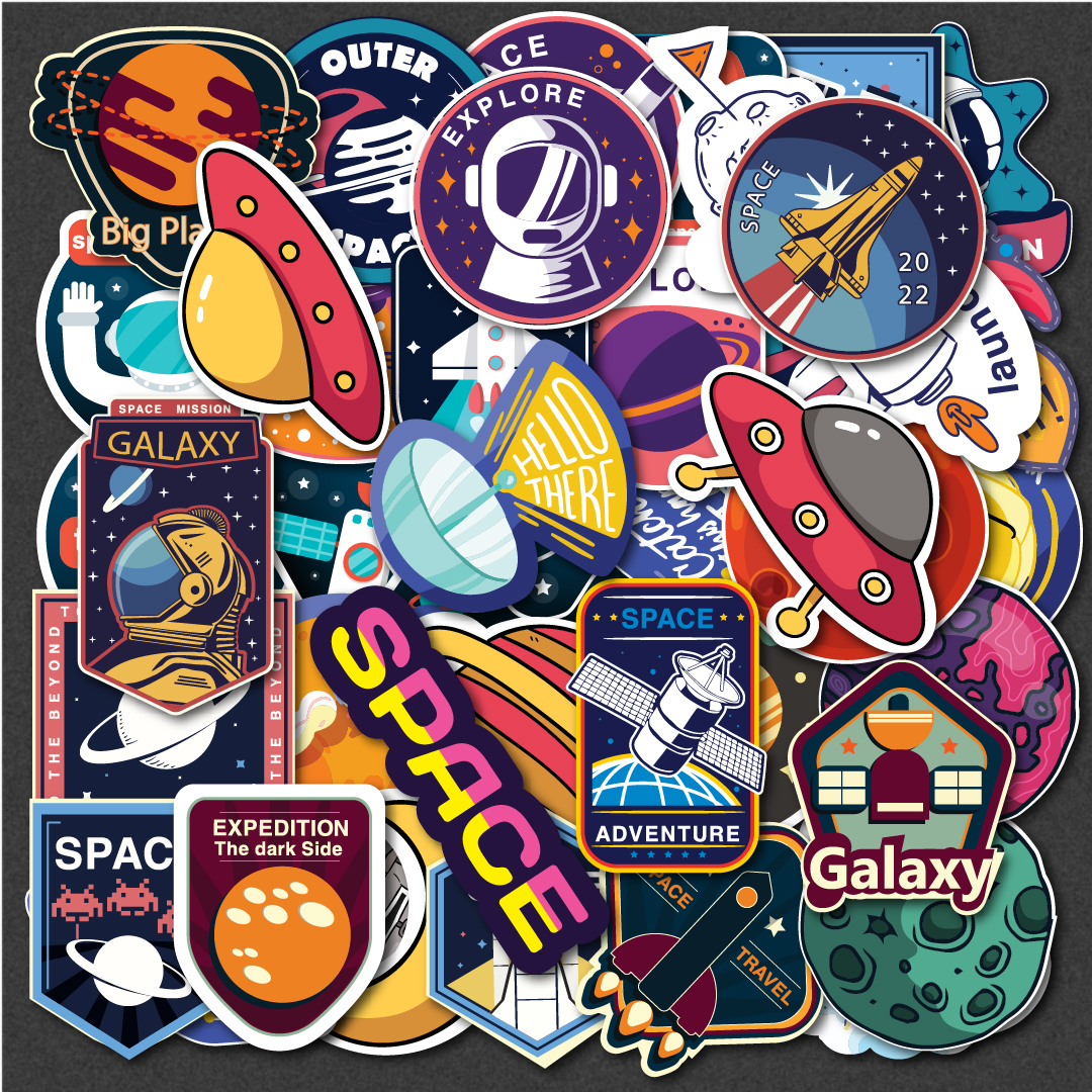 Sticker Galaxy Space 1 chống nước dán laptop, điện thoại, đàn guitar, mũ bảo hiểm, vali.