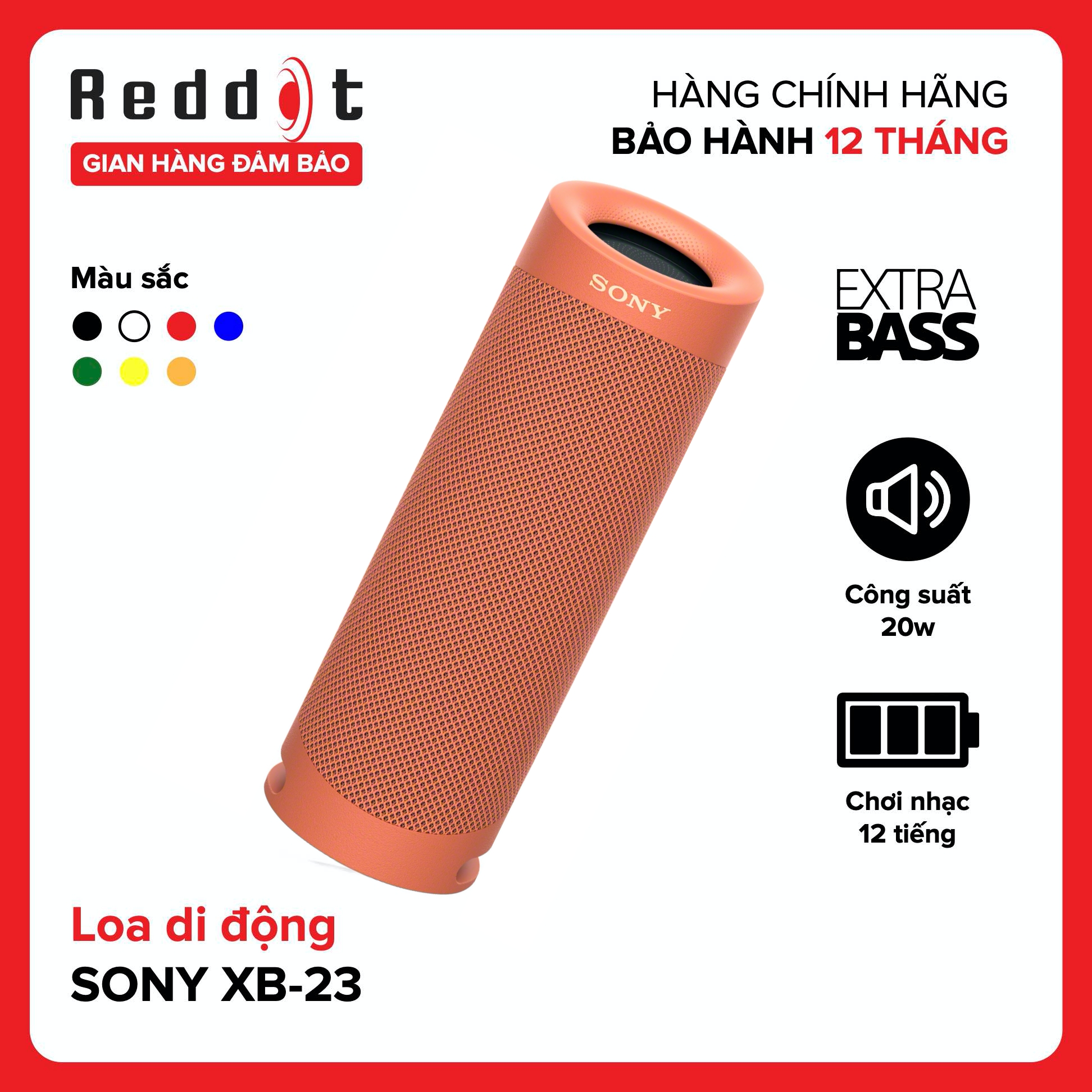 LOA BLUETOOTH EXTRABASS SRS-XB23 - HÀNG PHÂN PHỐI CHÍNH HÃNG - BẢO HÀNH 12 THÁNG TẠI TTBH TRÊN TOÀN QUỐC - Reddot  Mall