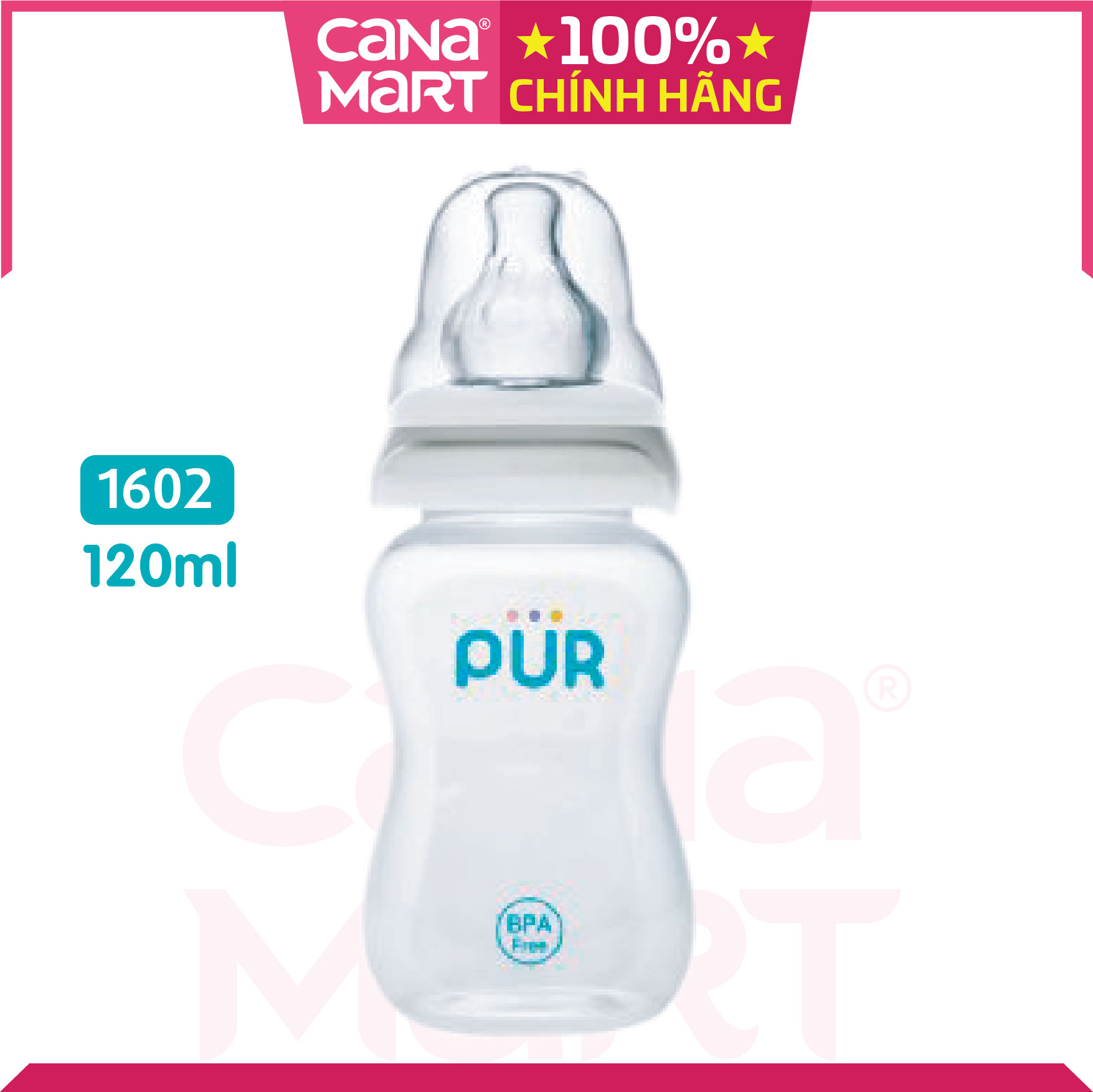 Bình sữa cổ thường Pur Comfort Feeder 120ml không chứa BPA