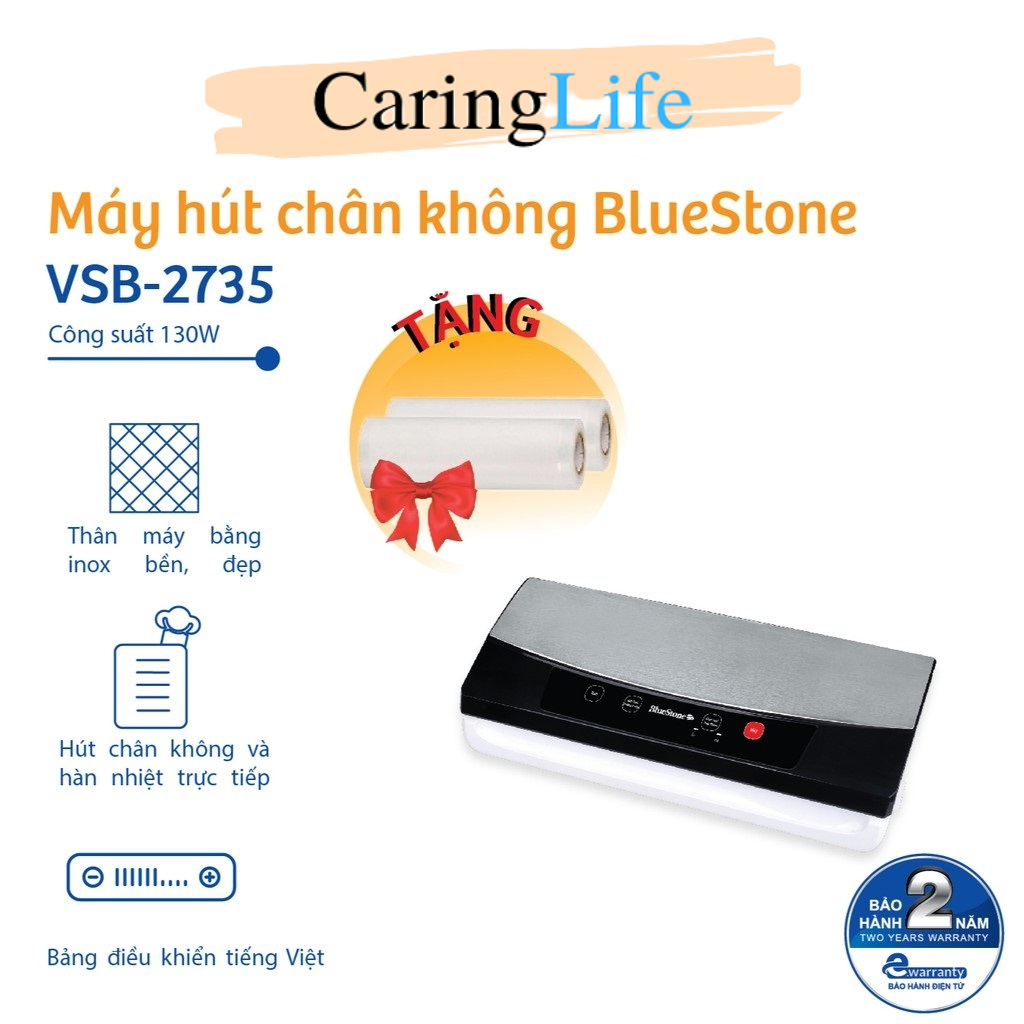 Máy hút chân không Bluestone VSB-2735 - Tặng kèm túi - Bảo hành 24 tháng toàn quốc - Hàng chính hãng
