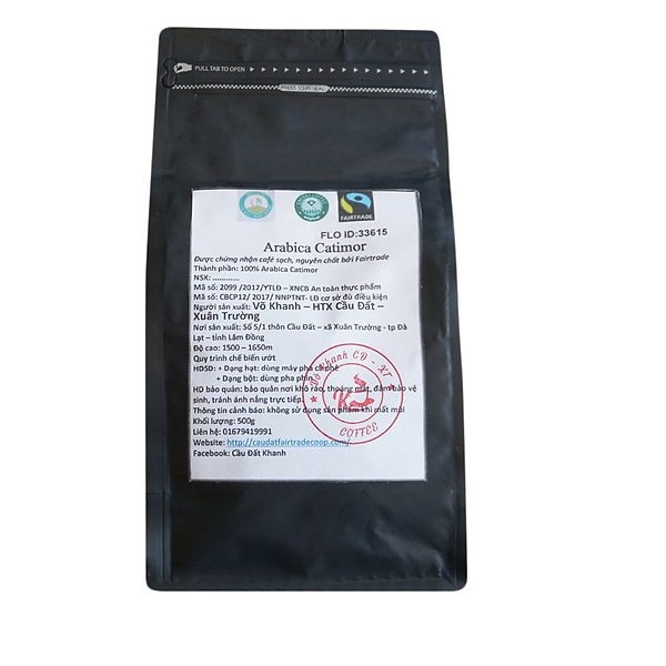 Cà phê xay cầu đất arabica catimor 100% k phiêu