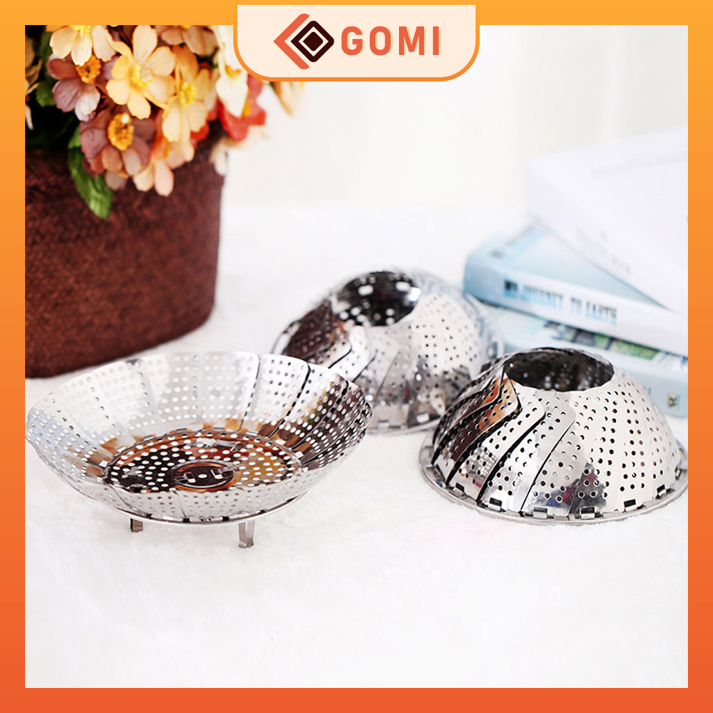 Vỉ hấp, xửng hấp đồ ăn, hấp xôi, để ráo nước đồ ăn, khay hấp đồ ăn 3 chân inox không gỉ