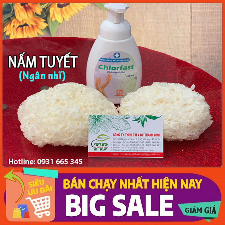 Nấm tuyết ngân nhĩ 1kg hàng cty - thảo dược thanh bình
