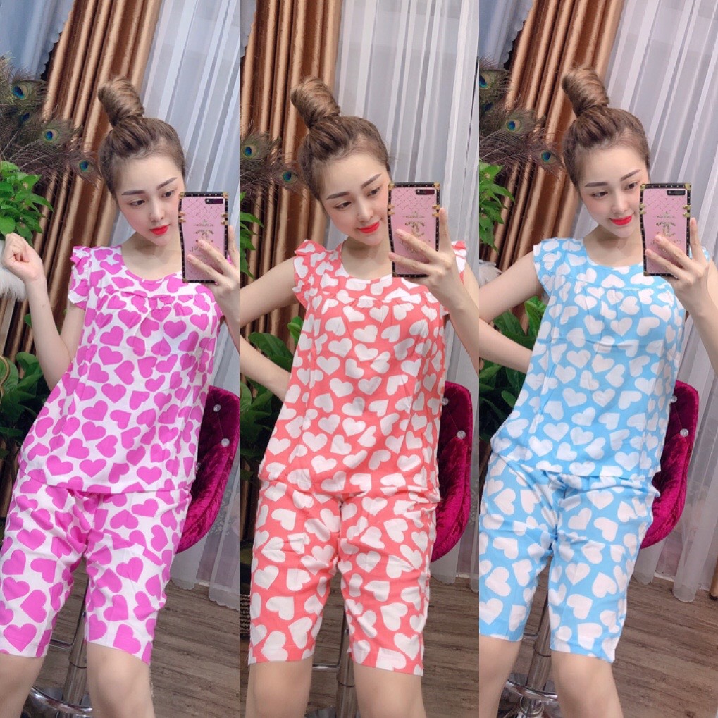[HCM]ĐỒ BỘ TÔN MẶC NHÀ TRÁI TIM DỄ THƯƠNG (ẢNH THẬT KÈM VIDEO) CÓ SIZE 70KG - TL08