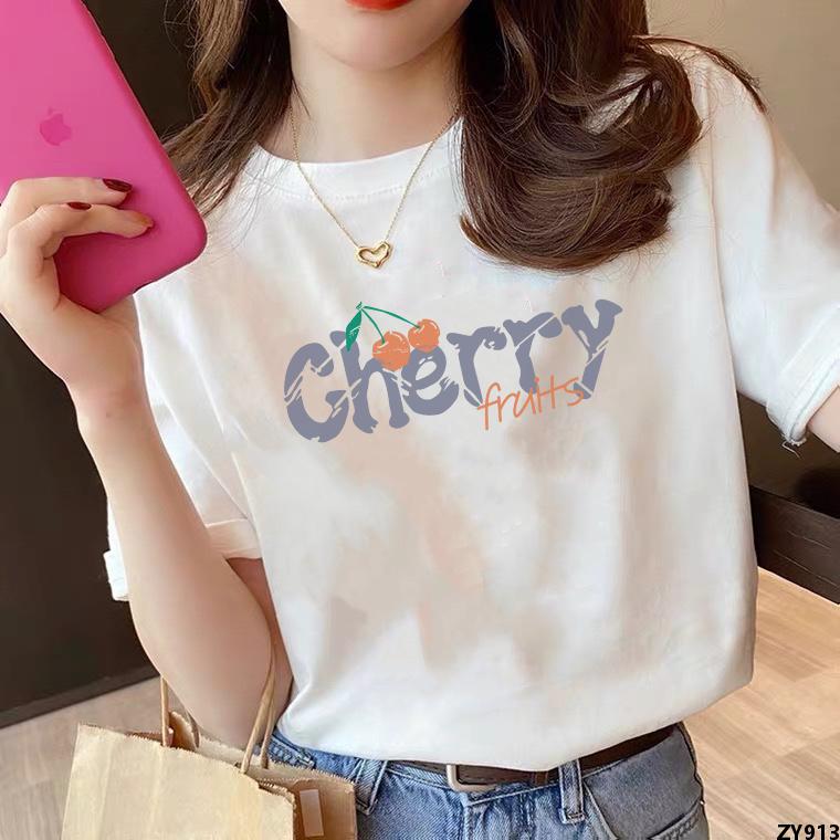 T Áo Thun ] Mặc 100 Cotton Nữ Trung 2023 Quần Áo Nữ Mặc Bên Trong Màu Trắng Bùng Nổ [ Áo Sơ Mi Dài Tay Ngắn Nữ