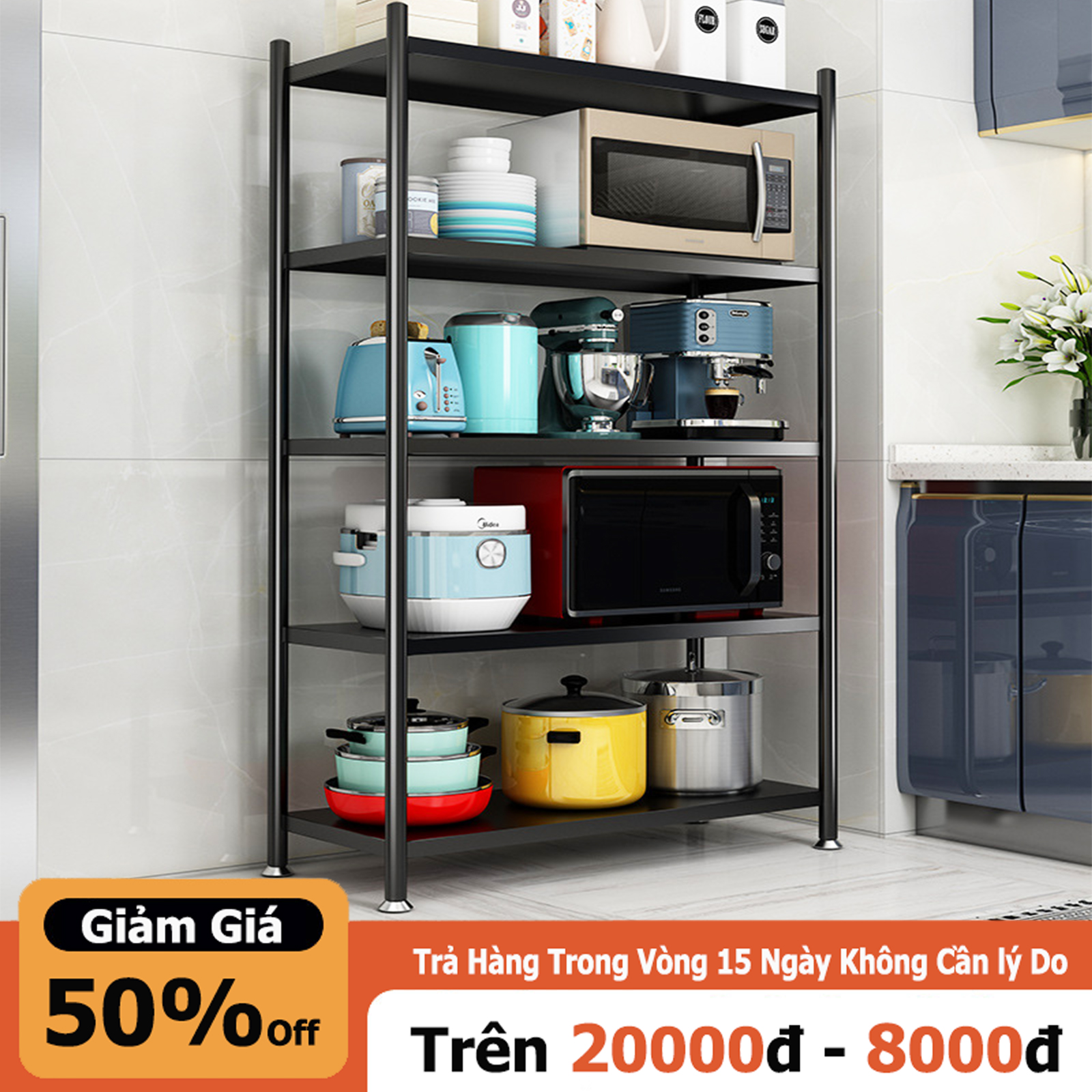 Miki kệ để đồ nhà bếp đa năng kệ bếp cao cấp giá để đồ thiết bị bếp nhập khẩu nguyên chiếc