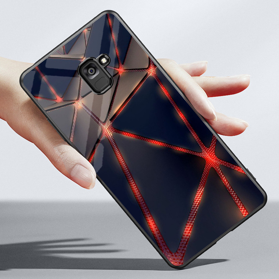Ốp Lưng SAMSUNG GALAXY A6, J6,A8, A8 PLUS  Mặt kính sáng bóng, cao cấp Họa tiết CLASSIC