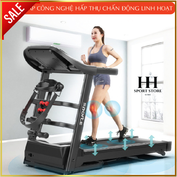 Máy chạy bộ điện đa năng KORE SPORT130 Máy chạy bộ tại nhà tốc độ 14km kèm máy đánh mỡ bụng có thể gấp gọn