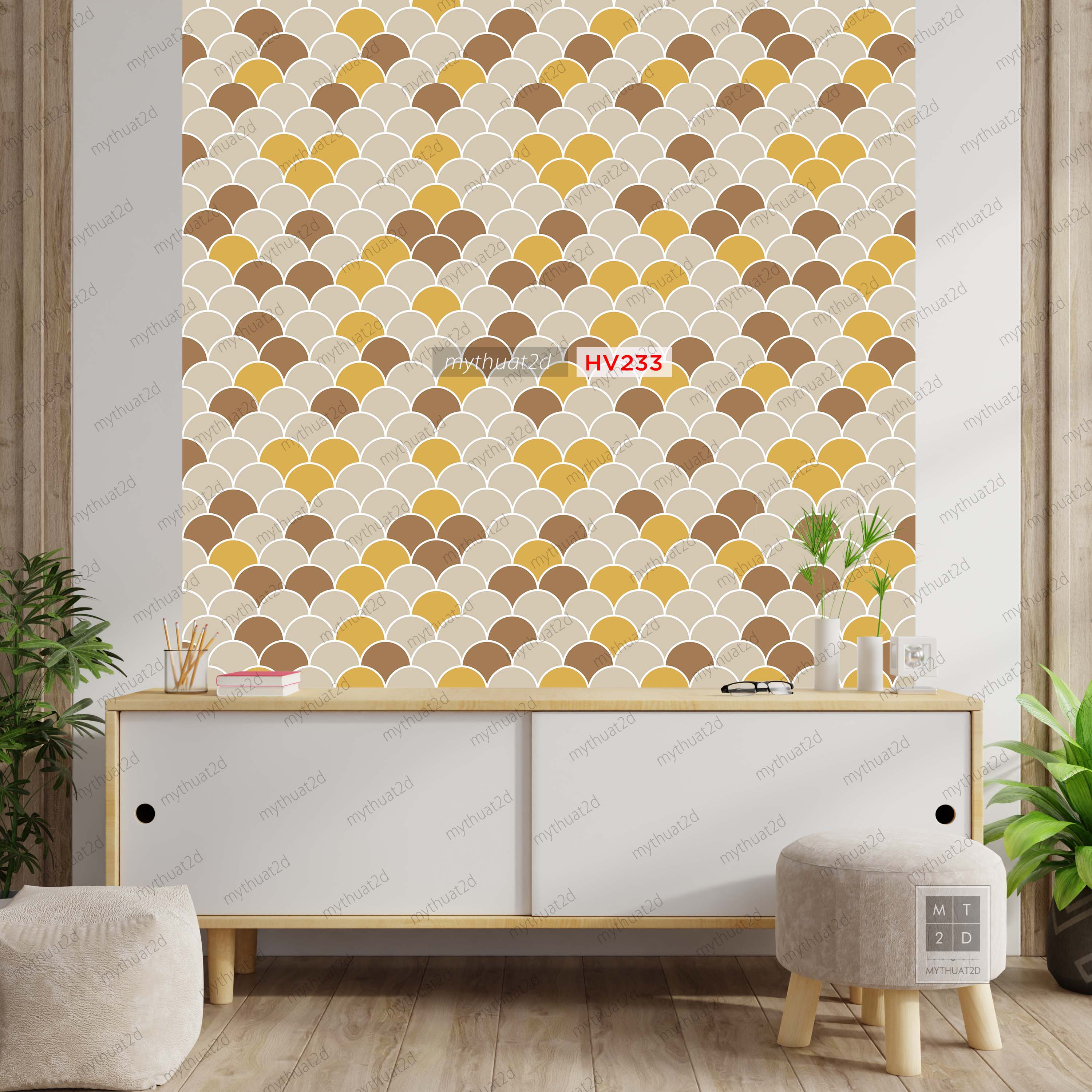 Cuộn 2 mét dài Decal gạch bông dán bếp, dán tường, decor nhà cửa - mã HV233