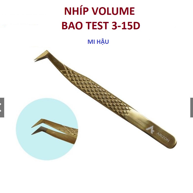 Nhíp volume vàng pakistan mũi nhám bao test 8-15d, được làm từ thép không gỉ, phụ liệu mi hậu