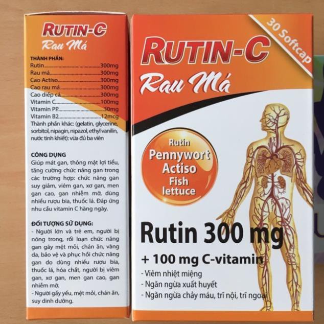 Rutin c rau má hỗ trợ giảm các triệu chứng bệnh trĩ sa búi trĩ đau rát hậu môn, sản phẩm có nguồn gốc xuất xứ rõ ràng, đảm bảo chất lượng, dễ dàng sử dụng