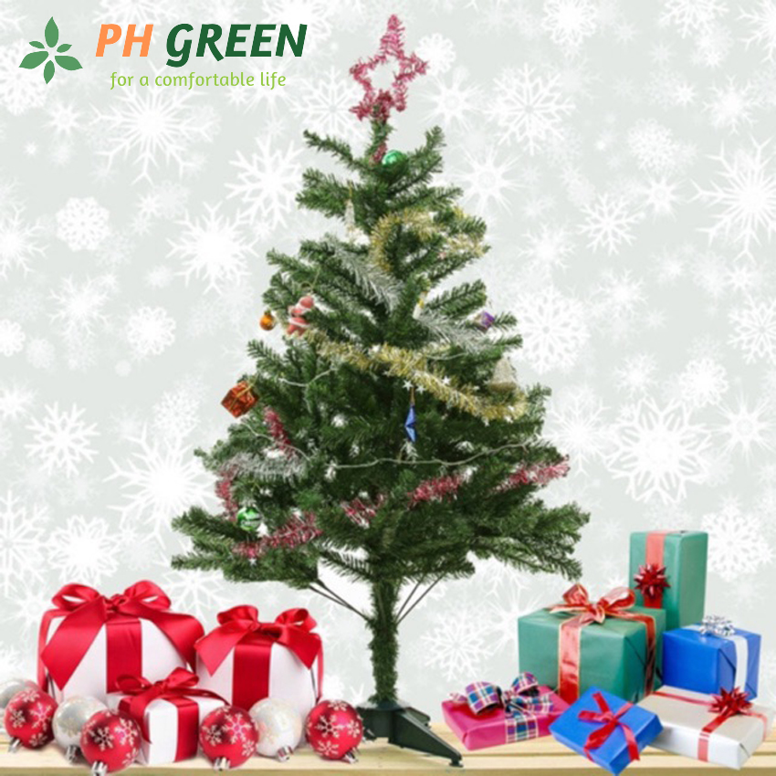 Cây Thông Noel Trang Trí Giáng Sinh, Kích Thước 1m5-1m8, Tặng 96 Phụ Kiện Trang Trí Cây, Tràn Trí Noel