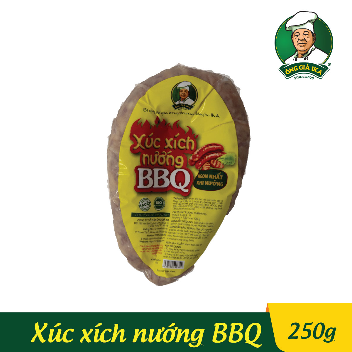 [ Chỉ giao Q. Hoàng Mai - Hà Nội ] Xúc xích Nướng BBQ 250g Ông già Ika