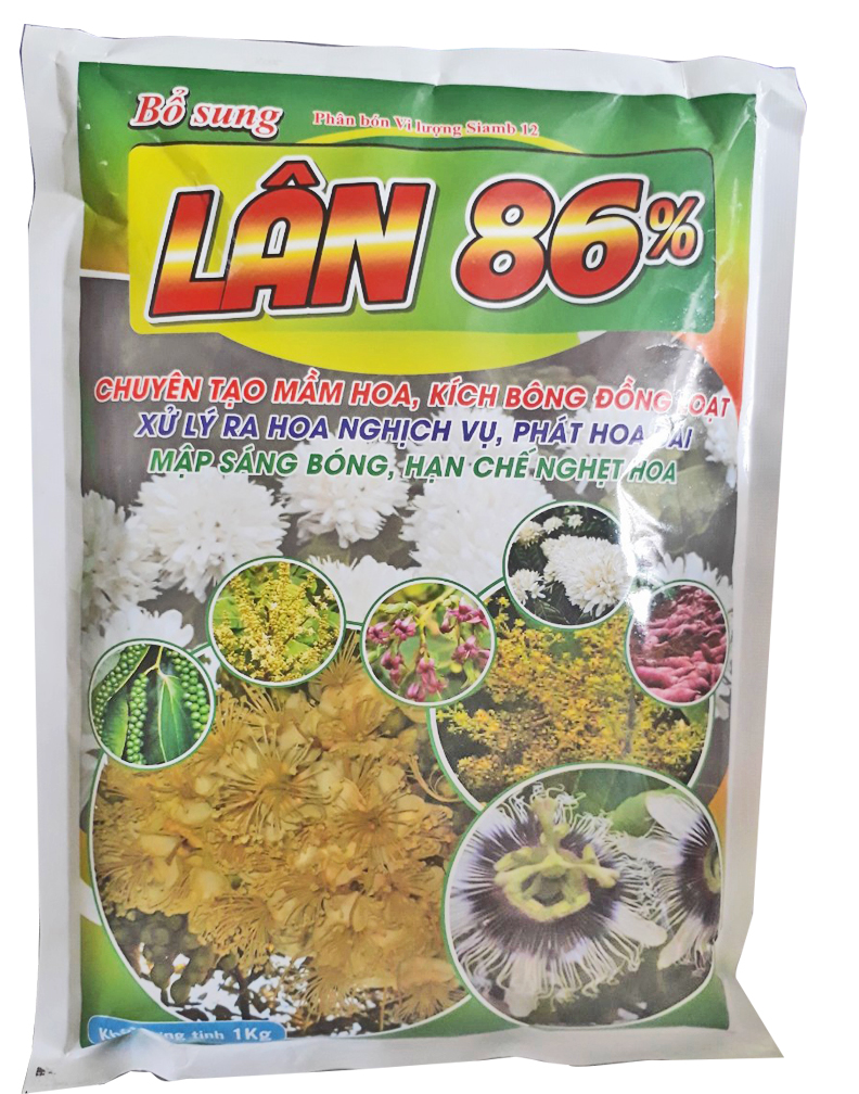 Phân bón lá vi lượng lân 86% chuyên tạo mầm hoa, kích bông đồng loạt xử lý ra hoa nghịch vụ, phát hoa dài mập sáng bóng, hạn chế nghẹt hoa 1kg