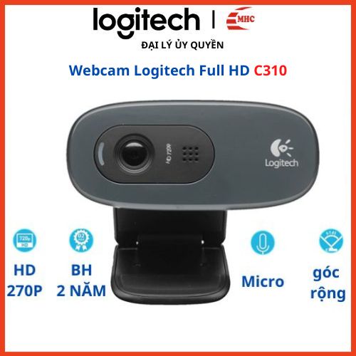 Webcam logitech c270 hd, c310 hd có míc, kết nối với pc và laptop - bảo hành 2 năm