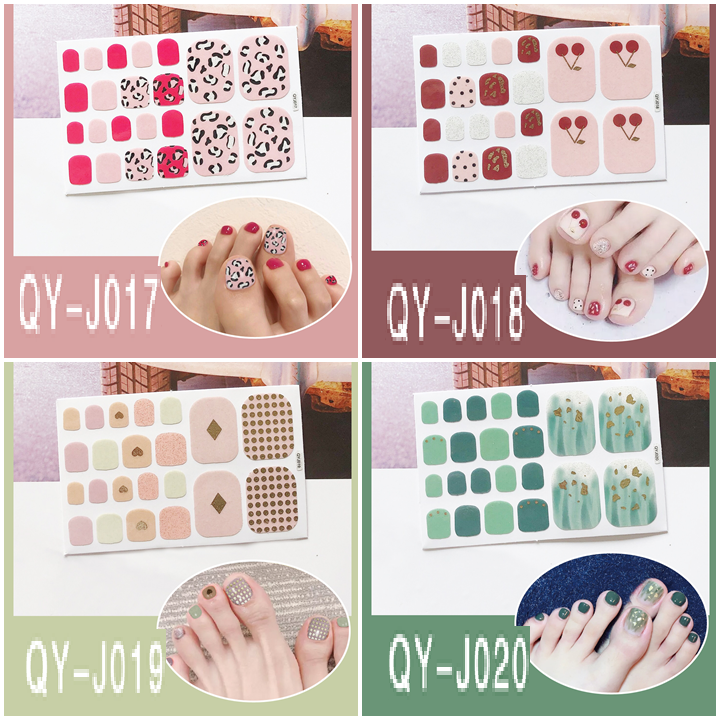 [HCM]Bộ dán móng chân nail sticker gồm 22 móng không thấm nước có độ đàn hồi tốt Phần 2 QYJ