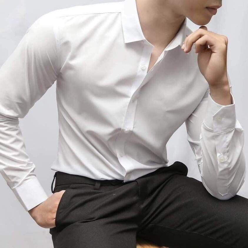 Áo sơ mi nam trơn dài tay, gấp hộp (7 màu) áo sơ mi công sở chất liệu lụa mịn cao cấp(Cam Kêt Chất Lượng) ASM001