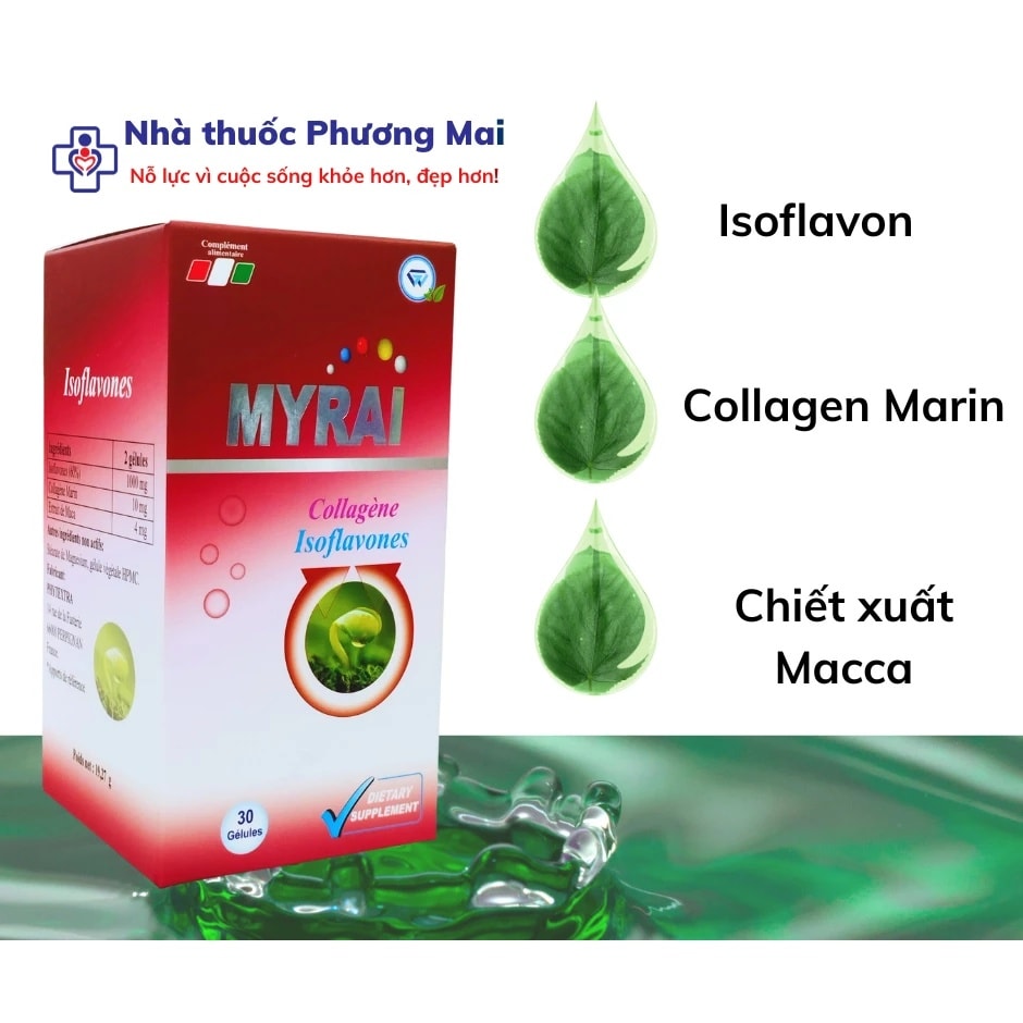 [Nhập khẩu chính hãng từ Pháp] Myrai - Mầm đậu nành tự nhiên 500mg hỗ trợ cân bằng nội tiết (B/30Cap)