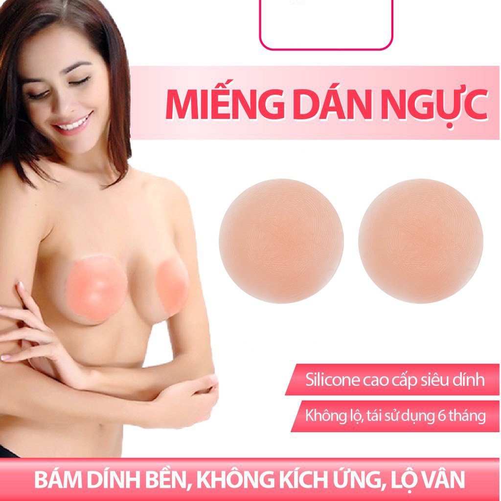 Hộp 2 miếng dán ngực hiệu NIPPLE PAD cao cấp miếng dán nhũ hoa silicon mềm mại dán đầu ngực đầu ti siêu dính chắc chắn