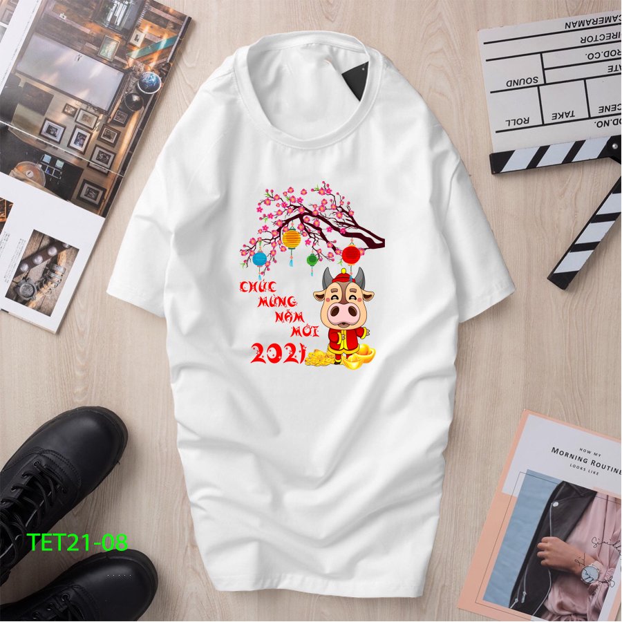 [HCM]Áo thun nam nữ in hình Tết Chúc Mừng Năm Mới 2021 TET21-08