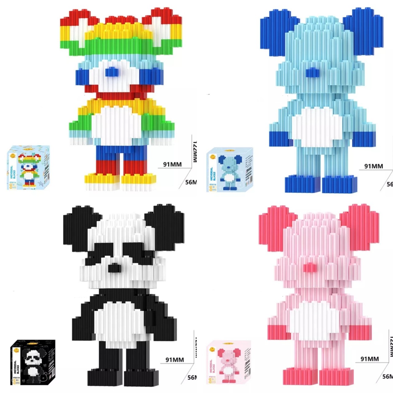 Lego, Đồ chơi lắp ráp mô hình nhân vật 3D Lego gấu Bearbrick
