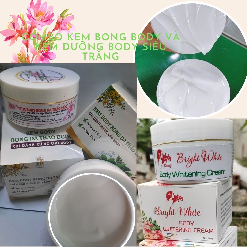 Combo Kem Bong Body Và Kem Dưỡng Body cực đỉnh - thách thức mọi làn da chai lì đen sạm mấy cũng bật tone nhanh, hiệu quả và an toàn da tuyệt đối