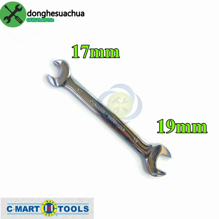 Cờ lê hai đầu miệng 17mm và 19mm c-mart f0301-1719