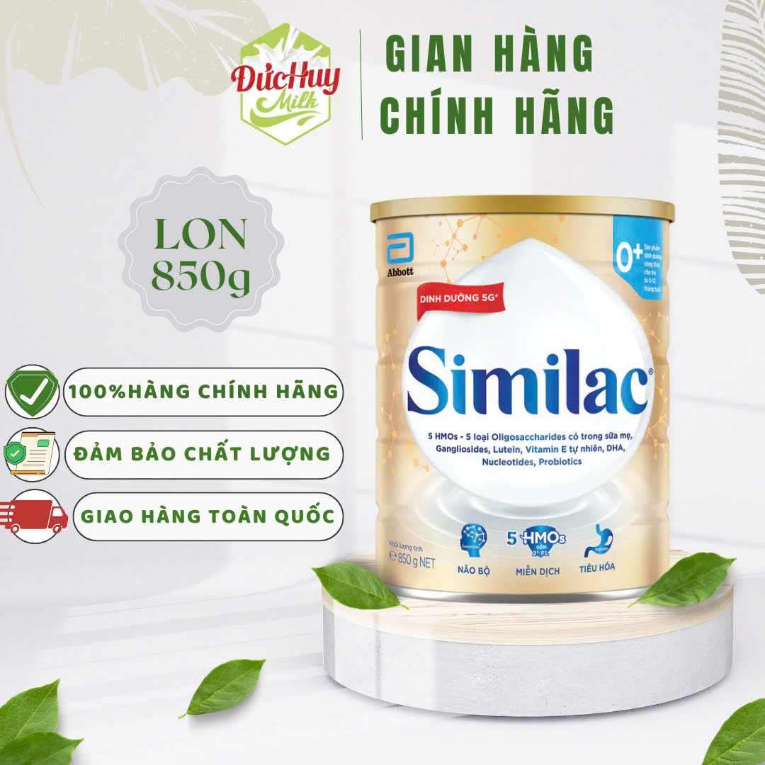 Sữa bột Similac số 0+380g/800g đột phá dinh dưỡng 5G cho trẻ miễn dịch khỏe