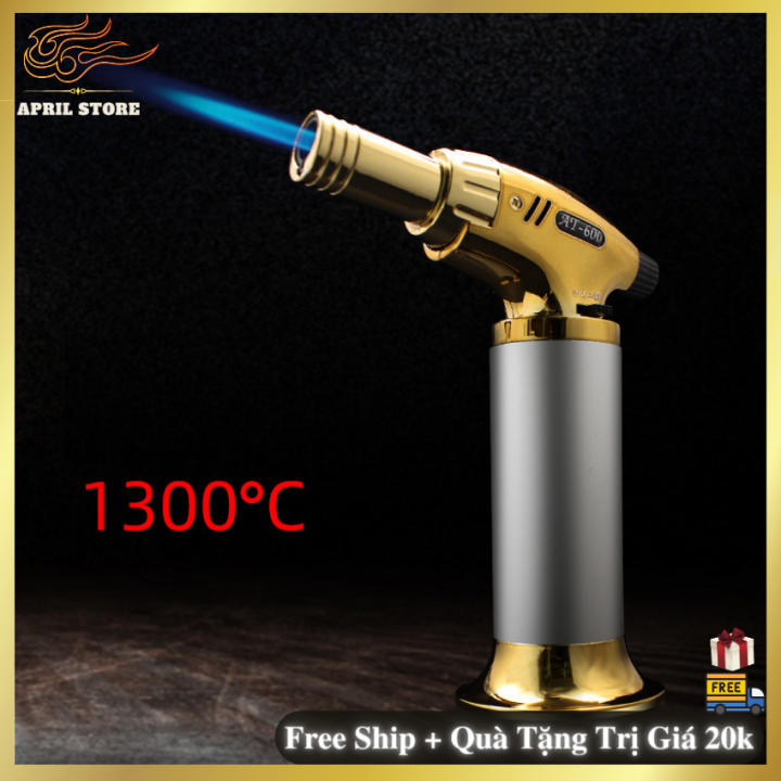 Bật Lửa AT-600 Xài Gas Lửa Khò,Chống Gió Cao Cấp Cầm Tay Tích Hợp Chế Độ Giữ Lửa (Không Gas)