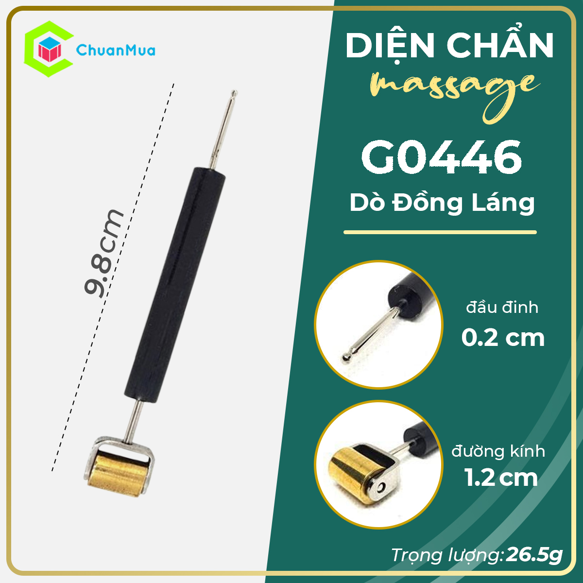 Cây lăn dò đồng láng mát xa - dụng cụ diện chẩn chuanmua gda170