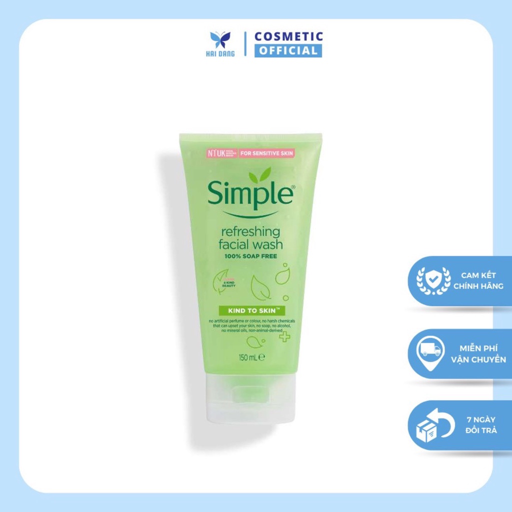 Sữa rửa mặt simple kind to skin 150ml