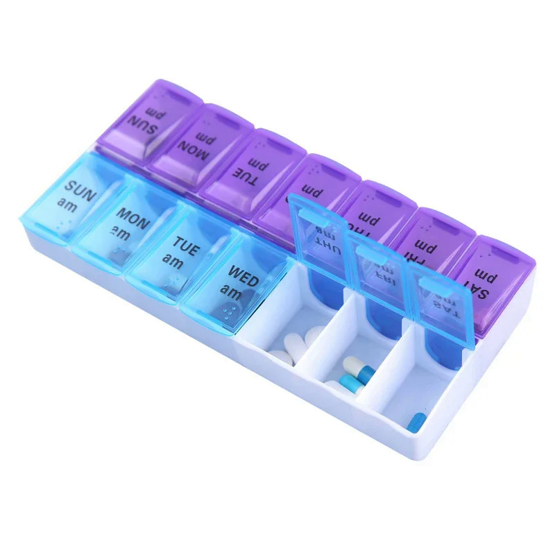 714Grids 7 Days Weekly Pill Case Medicine Tablet Dispenser Organizer Pill Splitters Pill Storage Organizer Container