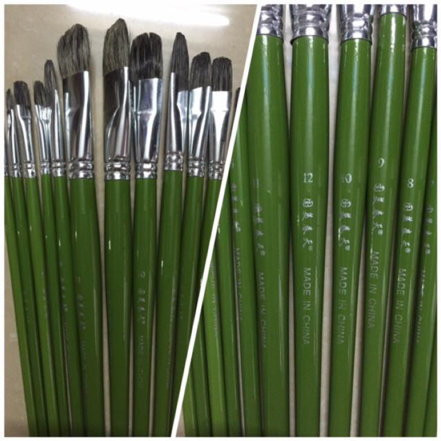 Bộ cọ lông chồn 12 cây chuyên dùng vẽ acrylic, sơn dầu, vẽ tường