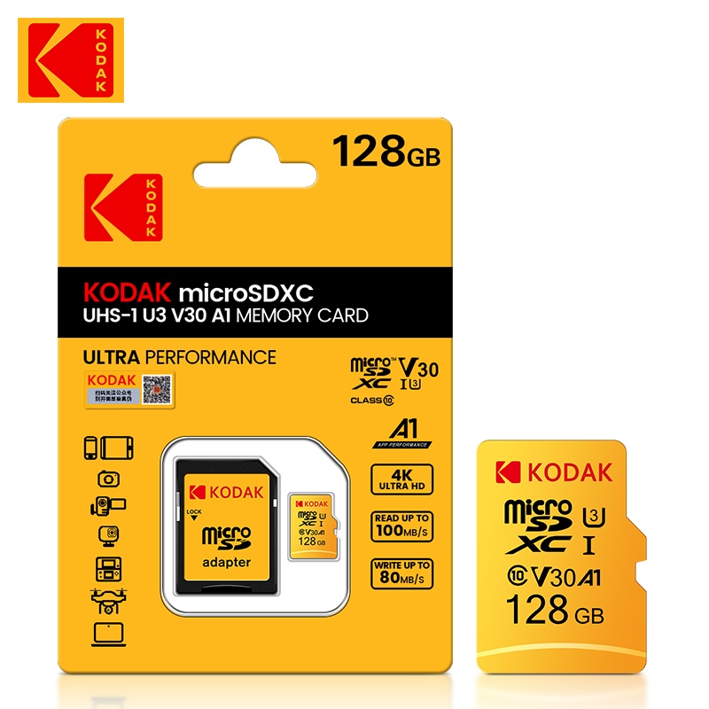 CW KODAK Original Card 128GB 4K Micro SD 128g SDHC Microsd UHS