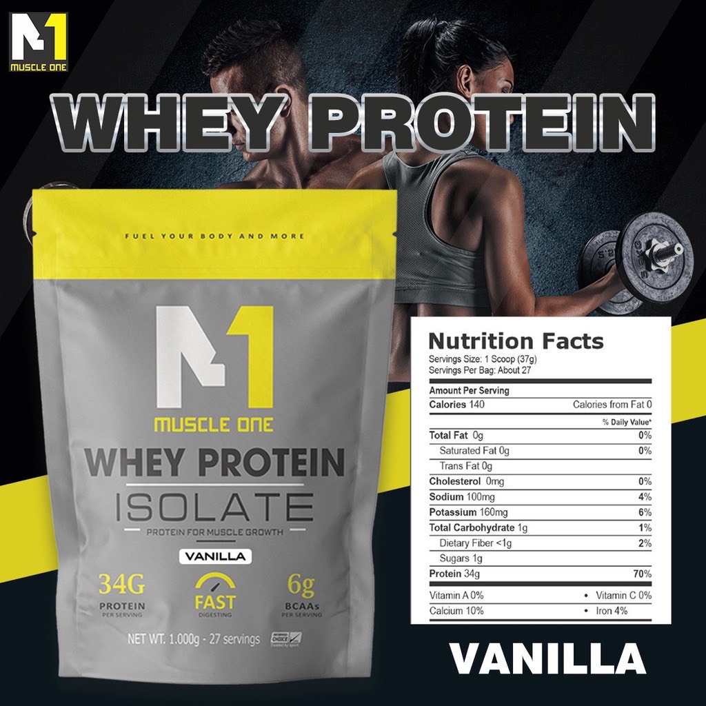 Whey Protein isolate MUSCLE ONE, Sữa tăng cơ giảm mỡ loại 1kg