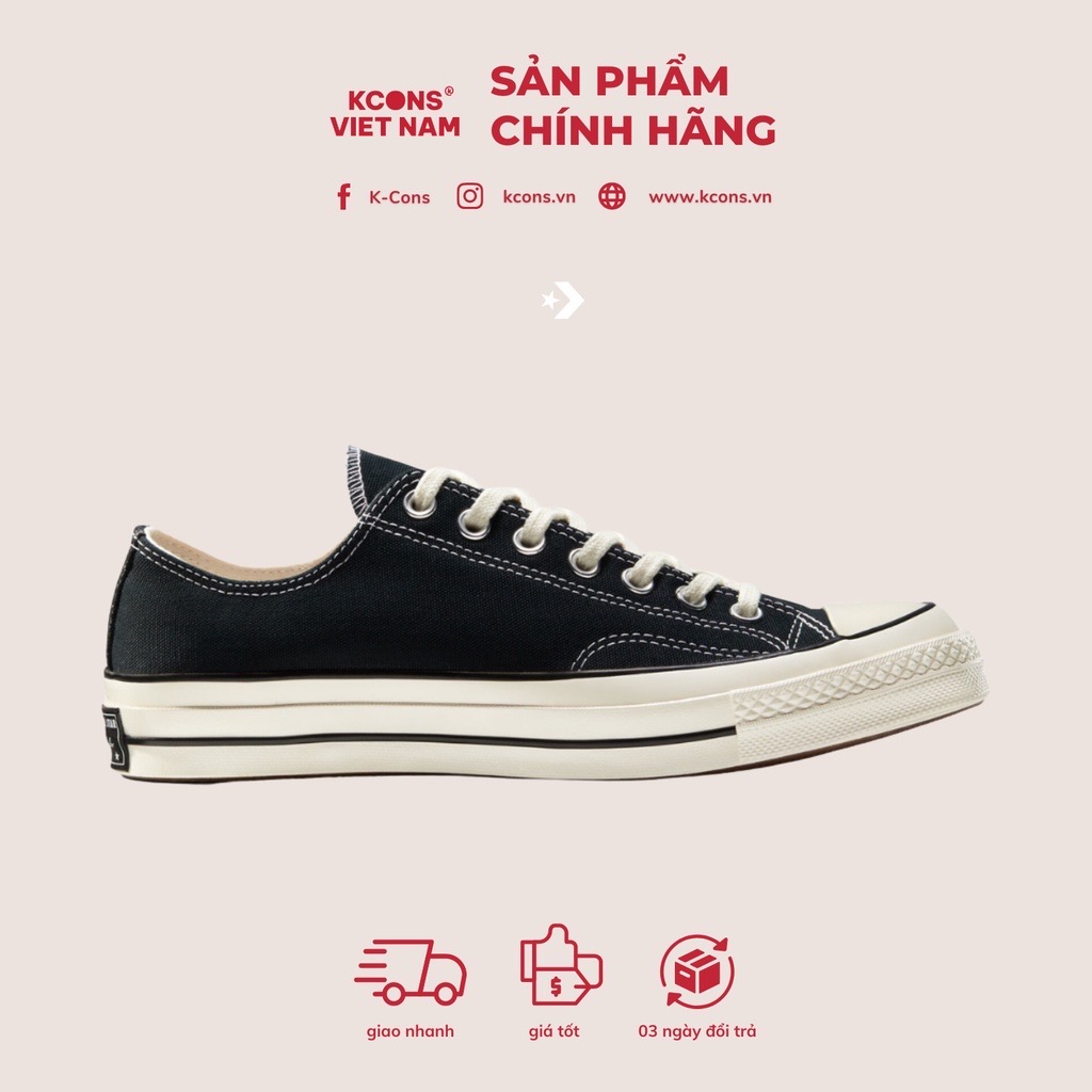 Chuck 70 black low | giày converse đen 1970s cổ thấp 162058c
