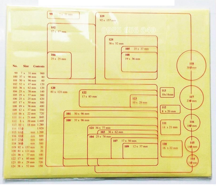 Nhãn tomy a5 no.100 "xấp 10 tờ" - 1 xấp