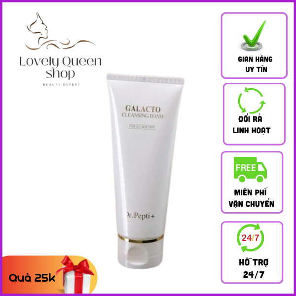 [Chính hãng + Quà 25k]Dr.Pepti Galacto Cleansing Foam SRM01- Lovely Queen Shop - Tặng kèm bọt biển rửa mặt 25k, Sữa Rửa Mặt Tạo Bọt Dưỡng Trắng Da Dr.Pepti Galacto Cleansing Foam 110ml Hàn Quốc