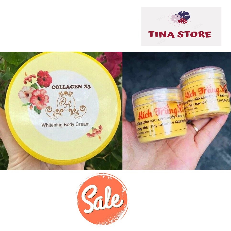 Combo 2 Hộp Kem Kích Trắng X6 + 1 Hộp Dưỡng Trắng Body Colagen X3  - Mẫu mới