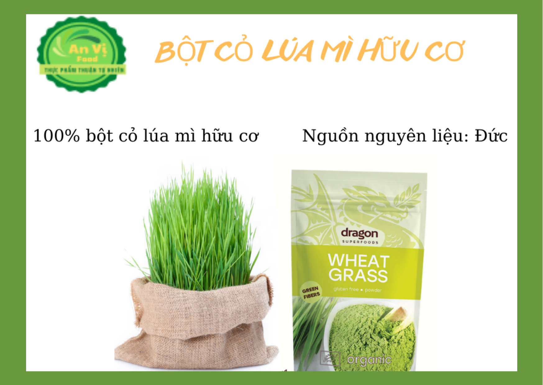 Bột cỏ lúa mì hữu cơ