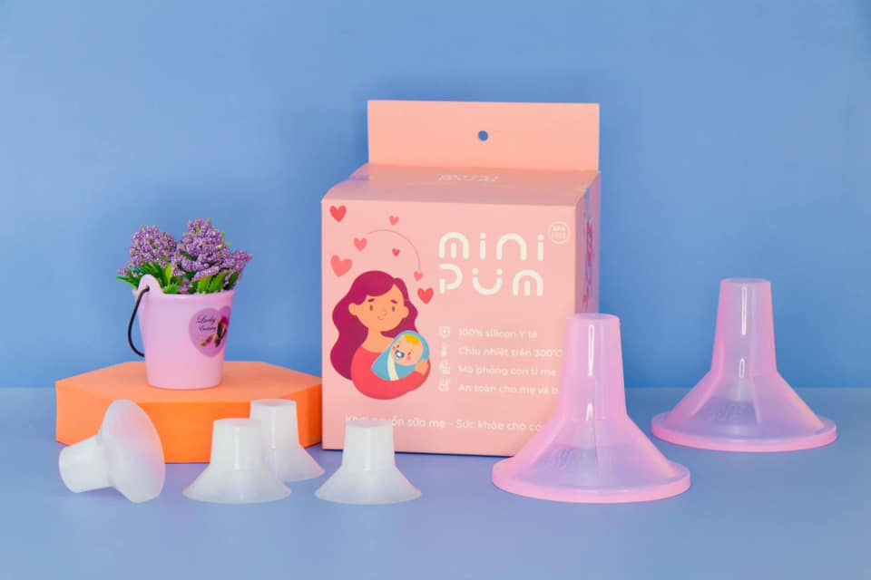 Phễu hút sữa silicon Mini Pum FDA Pinky, giúp kích sữa êm ái