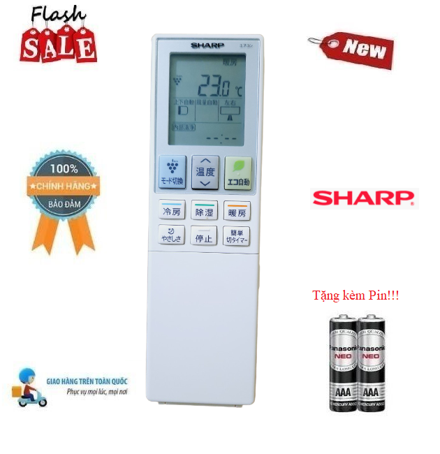 Remote Điều khiển điều hòa Sharp hàng nội địa, nhật bãi - Hàng mới chính hãng 100% Tặng kèm Pin