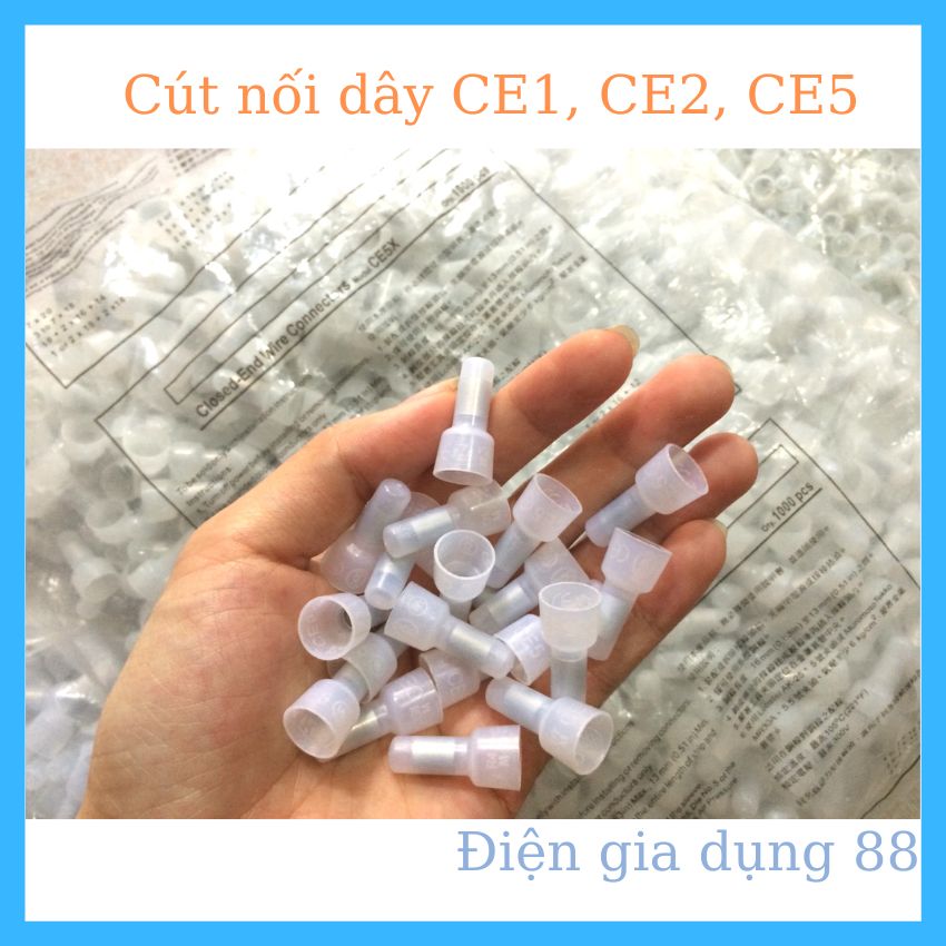 100 cút nối dây điện không cần nối dây ce, đầu cos nón chụp: ce1/ ce2/ ce5