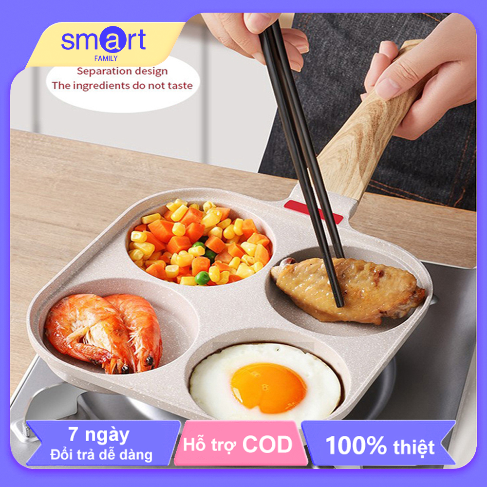 Chảo rán 4 lỗ Chảo Omelet dày chảo Bít Tết bánh kếp trứng chống dính