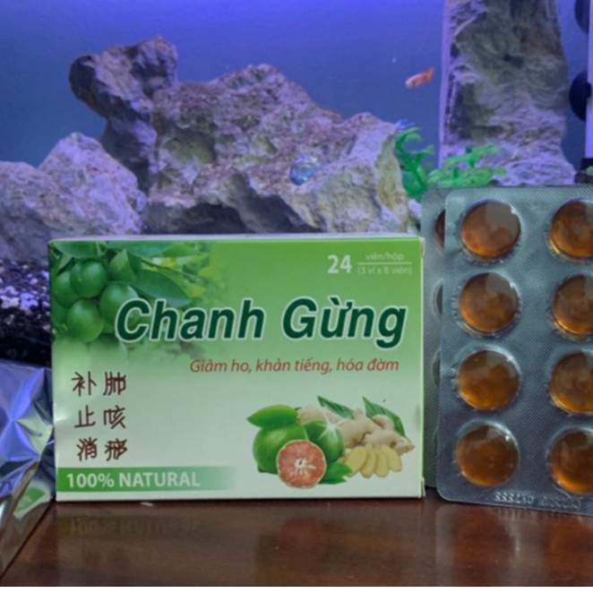 Kẹo ngậm chanh gừng giảm ho khan tiếng ho có đờm - hộp 24 viên, sản phẩm chất lượng, đảm bảo an toàn sức khỏe người sử dụng, cam kết hàng giống hình