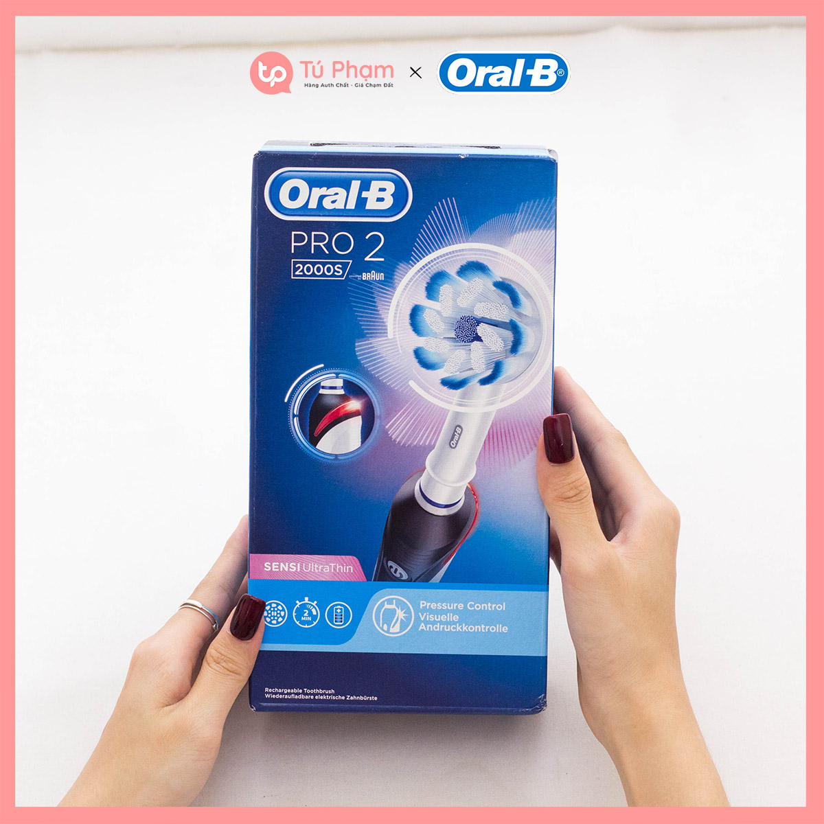 Bàn chải đánh răng điện oral-b pro 2 2000s sensi ultrathin